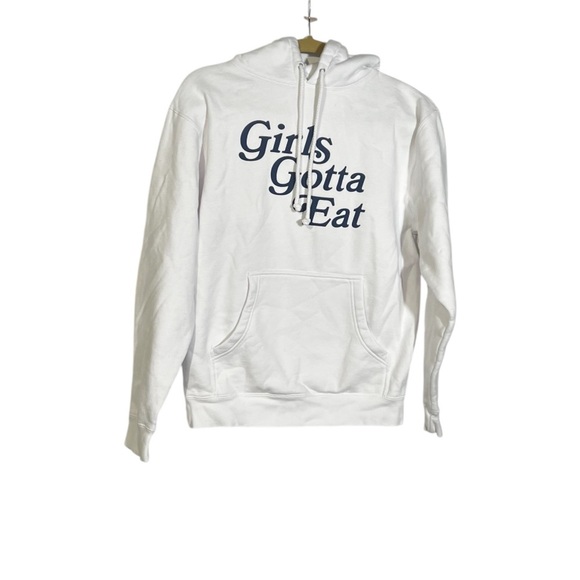 Girls Gotta Eat Hoodie White Size Small - Picture 1 of 8